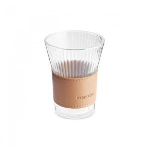 karaca 210ml brown cool touch latte glass