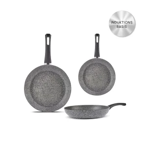 karaca gris induktion 3 piece biogranite pan set